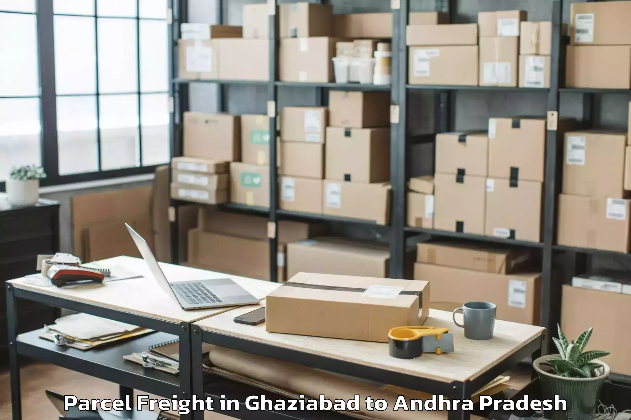 Top Ghaziabad to Tiruvuru Parcel Freight Available